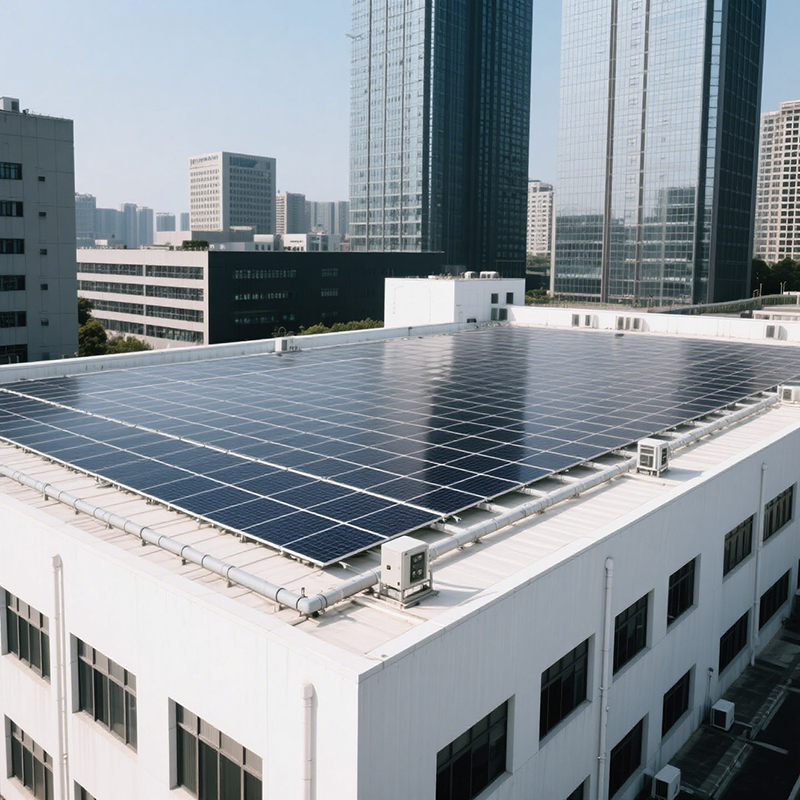 Solution d'énergie renouvelable : supports de montage de panneaux solaires pour toitures de bâtiments commerciaux, installation facile et avantages économiques