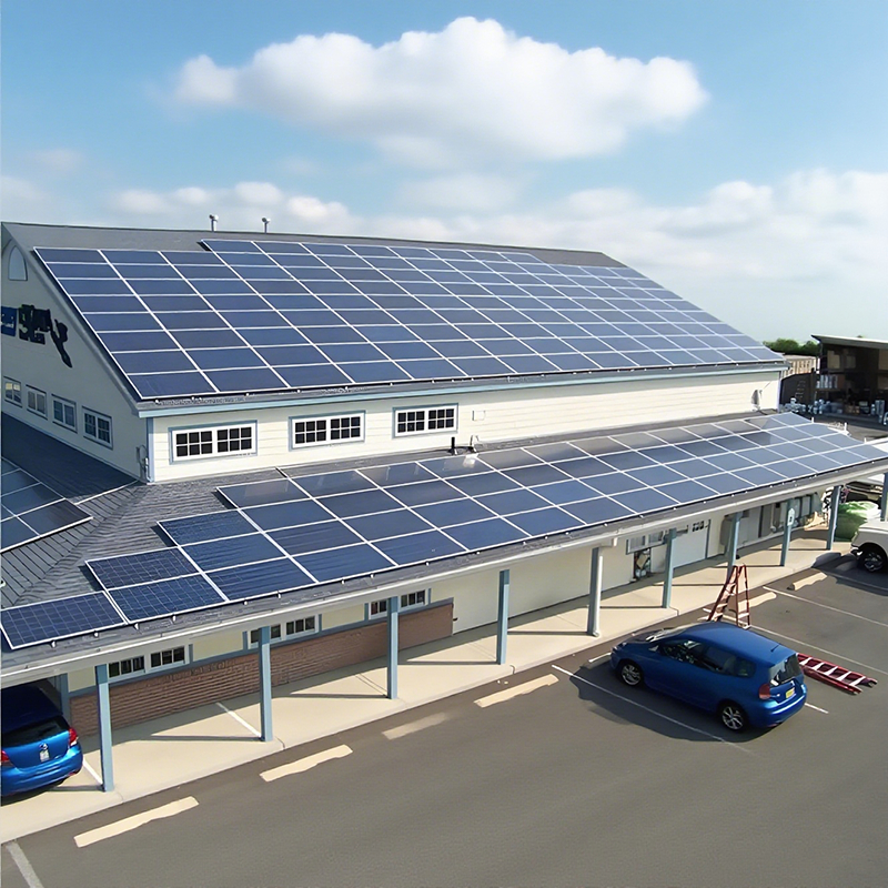 Solution d'énergie renouvelable : supports de montage de panneaux solaires pour toitures de bâtiments commerciaux, installation facile et avantages économiques